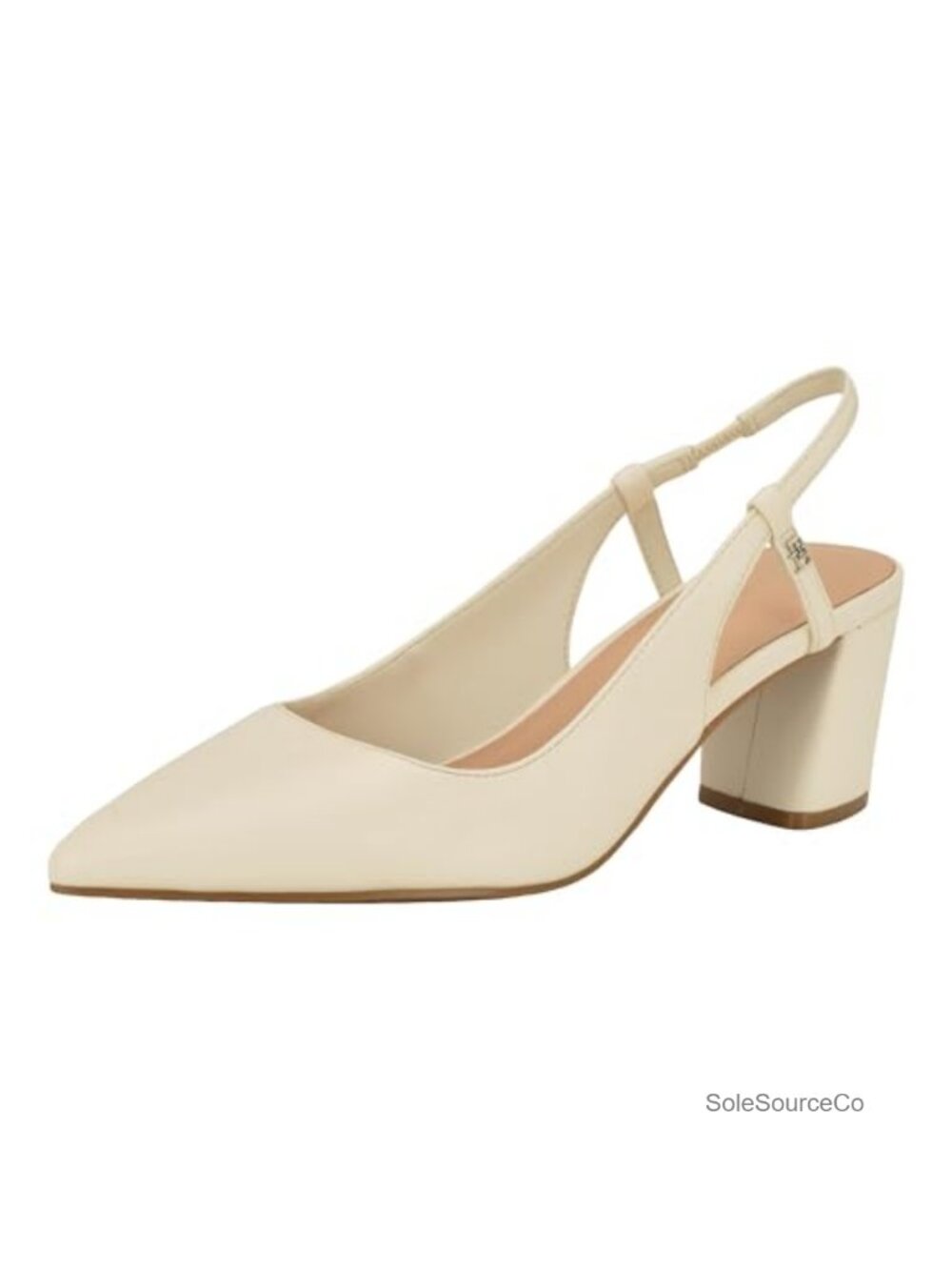 Tommy Hilfiger Faux Leather Pointed Toe Block Heel Pumps